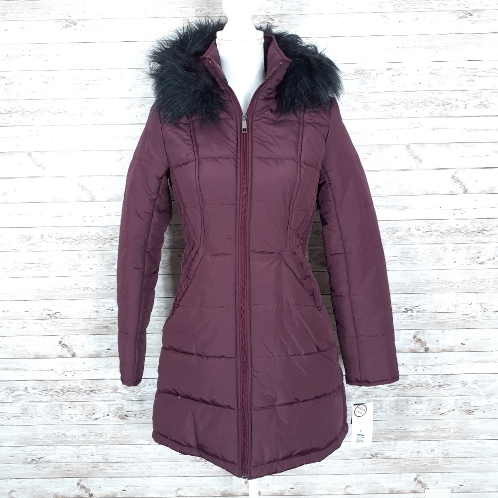 Maralyn & Me Puffer Coat S Faux Fur Trim R